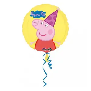 Balón foliový Prasátko Peppa - Peppa Pig - ŽLUTÝ - 43 cm - GoDan