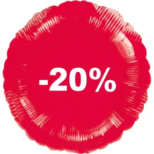 Balónek fóliový červený -20% -