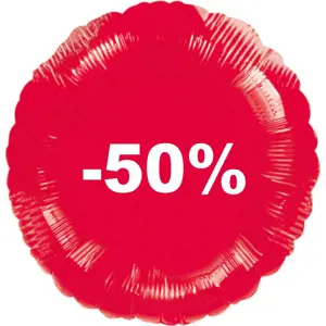 Balónek fóliový červený -50% -