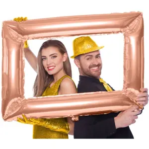 Fóliový balonek ve tvaru selfie rámečku Rose Gold 85x60cm - Folat