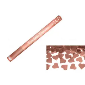 Konfety 60 cm - METALICKÉ RŮŽOVO ZLATÉ / ROSE GOLD Srdce - Svatba - PARTYKONF