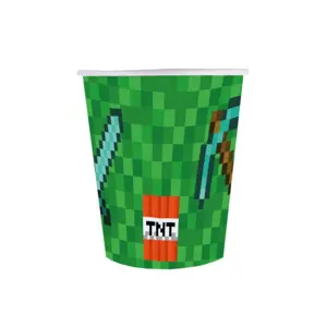 Papirové kelímky Minecraft party - 250 ml - 6ks - GoDan