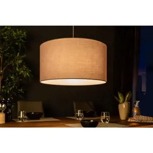 Estila Designová kulatá závěsná lampa Cherire 50cm šedá