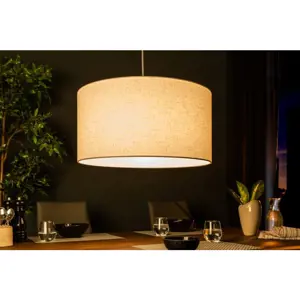 Estila Designová kulatá závěsná lampa Cherire 50cm světle šedá