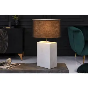 Estila Designová noční lampa Miracul v art deco stylu s bílou mramorovou podstavou obdélníkového tvaru 55cm