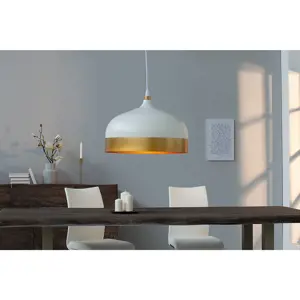 Estila Designová závěsná lampa Modern Chic II bílo-zlatá