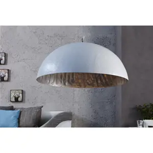 Estila Luxusní elegantní závěsné svítidlo Glow bílo-stříbrné 50cm