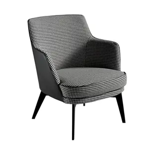 Estila Moderní křeslo Vita Naturale vzorované houndstooth černo-bílé 82cm