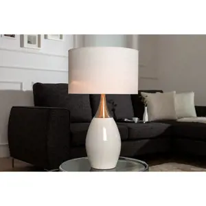 Estila Moderní stylová stolní lampa Carla 60cm bílá