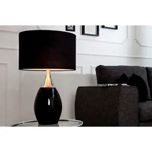 Estila Moderní stylová stolní lampa Carla 60cm černá