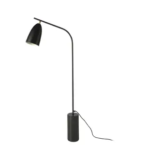 Estila Stmívatelná stojící lampa Nero Marquina s polohovatelným stínítkem v provedení mramor ocel černá 147cm