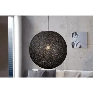 Estila Stylová moderní závěsná lampa Cocoon černá