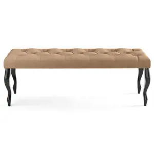 Lavice CHESTERFIELD 100x40 cm Tmavě béžová