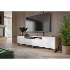 Televizní stolek RTV Neo 180 cm Dub artisan - bílá