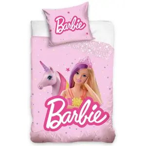 Greno Dětské povlečení 140x200 + 70x90 Barbie Princezna a Jednorožec