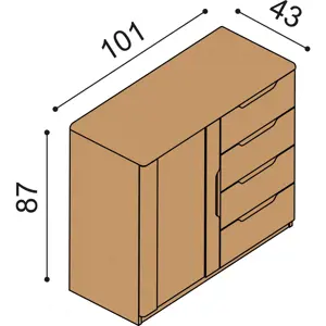 Komoda JELÍNEK FLABO 2DZ4 Materiál: Dub, Moření: Přírodní