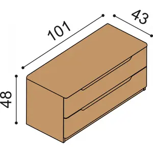 Komoda JELÍNEK FLABO 2Z2 Materiál: Dub, Moření: Přírodní