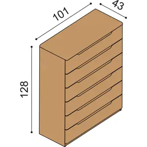 Komoda JELÍNEK FLABO 2Z6 Materiál: Dub, Moření: Přírodní