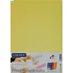 veratex Froté prostěradlo 100x200/25cm (č. 5-sv.žluté)