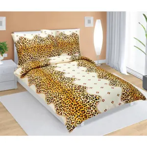 veratex Povlečení krepové leopardí vzor 140x200, 70x90 cm